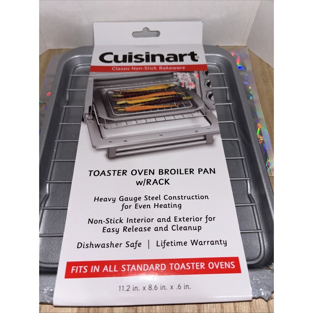 NEW Cuisinart Brand Toaster Oven 2pc Broiler Pan Rack Roasting Grill 11.2x8.6x.6